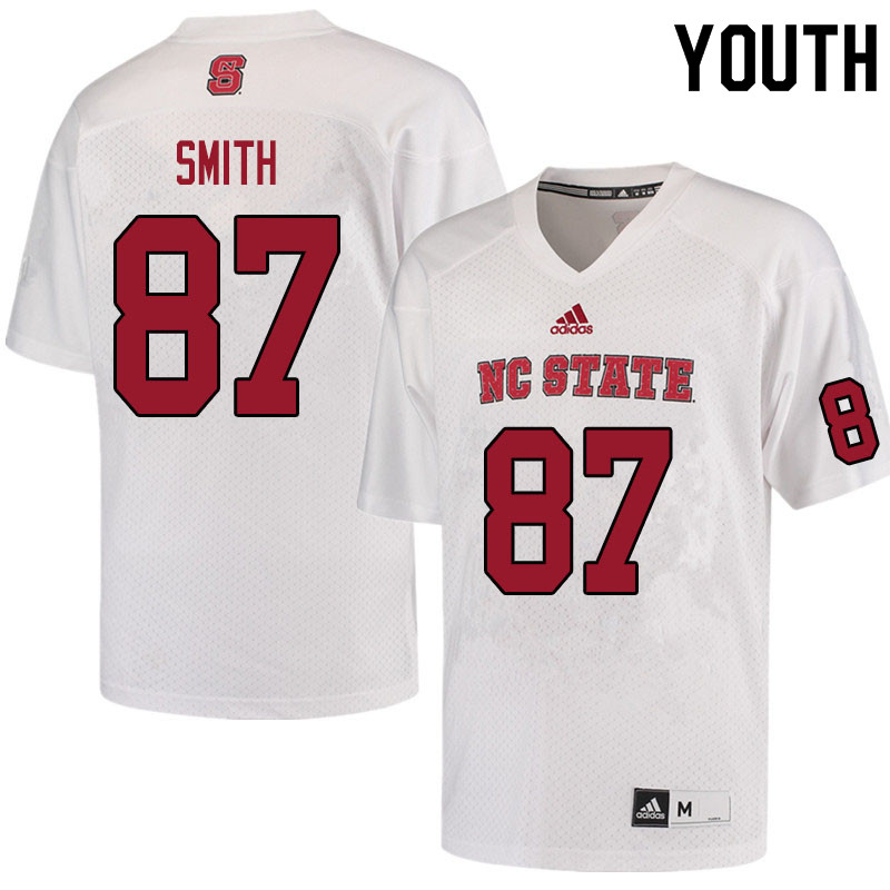 Youth #87 Anthony Smith NC State Wolfpack College Football Jerseys Sale-White - Click Image to Close